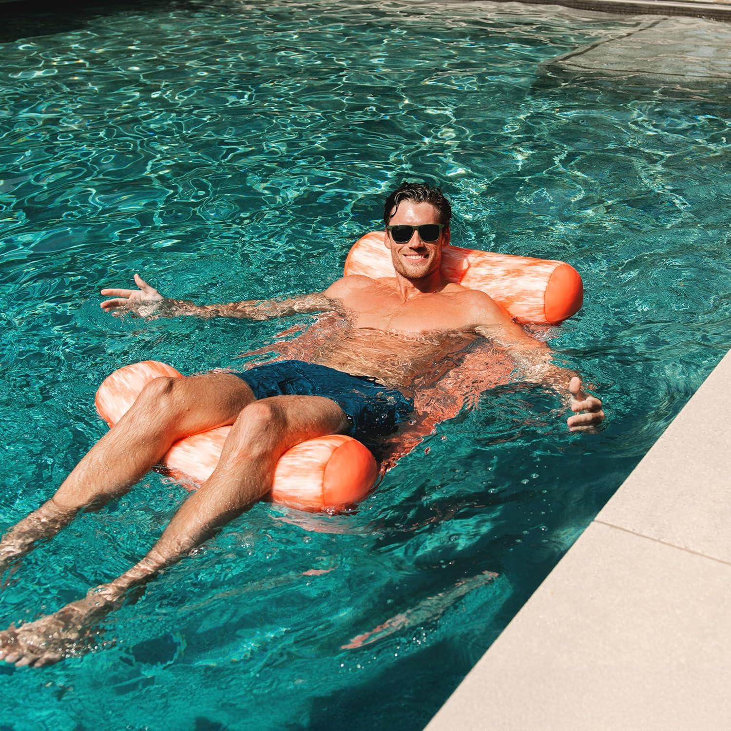 image:imageBig Joe Noodle Pool Float Banana Pop DoubledSided Mesh Quick Draining Fabric No Inflation NeededPeach Glow
