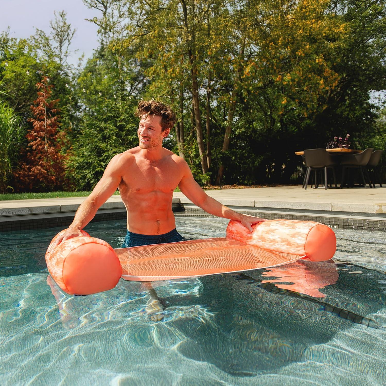 image:imageBig Joe Noodle Pool Float Banana Pop DoubledSided Mesh Quick Draining Fabric No Inflation NeededPeach Glow
