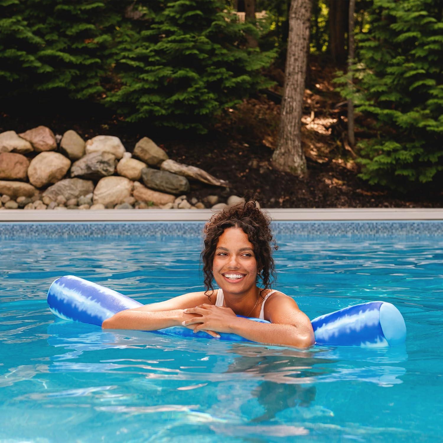 image:imageBig Joe Noodle Pool Float Banana Pop DoubledSided Mesh Quick Draining Fabric No Inflation NeededRipple Blue