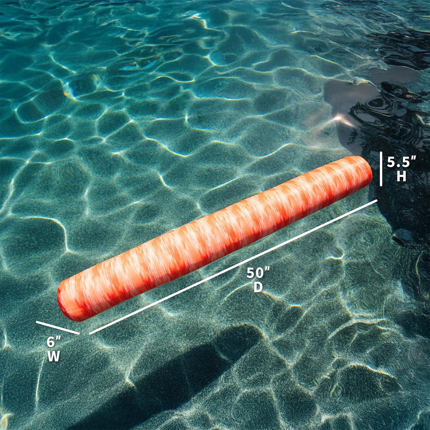 image:imageBig Joe Noodle Pool Float Peach Glow DoubledSided Mesh Quick Draining Fabric No Inflation Needed
