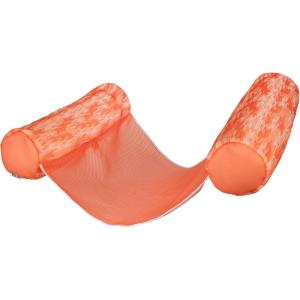 Big Joe Noodle Pool Float, Banana Pop, Doubled-Sided Mesh, Quick Draining Fabric, No Inflation Needed(Peach Glow)