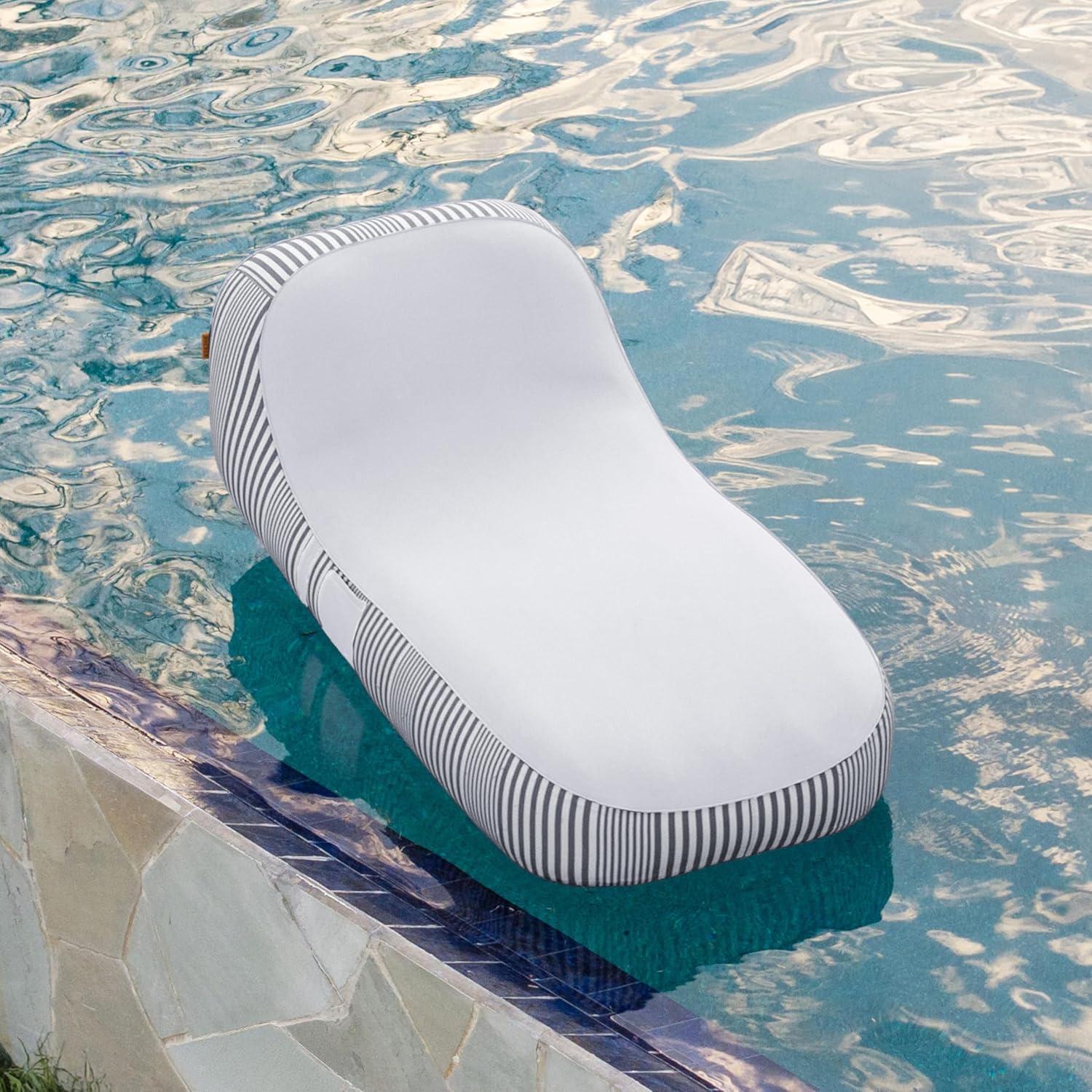 image:imageBig Joe Dryside Island Inflatable Pool Float for Adults Fade Resistant Olefin Fabric Inflatable Raft Shoreline Gray 6 feet RoundShoreline Gray