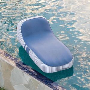 Big Joe Dryside Inflatable Pool Lounger for Adults, Fade Resistant Olefin Fabric Inflatable Pool Chaise, Weekend Navy, 5.5 feet Single