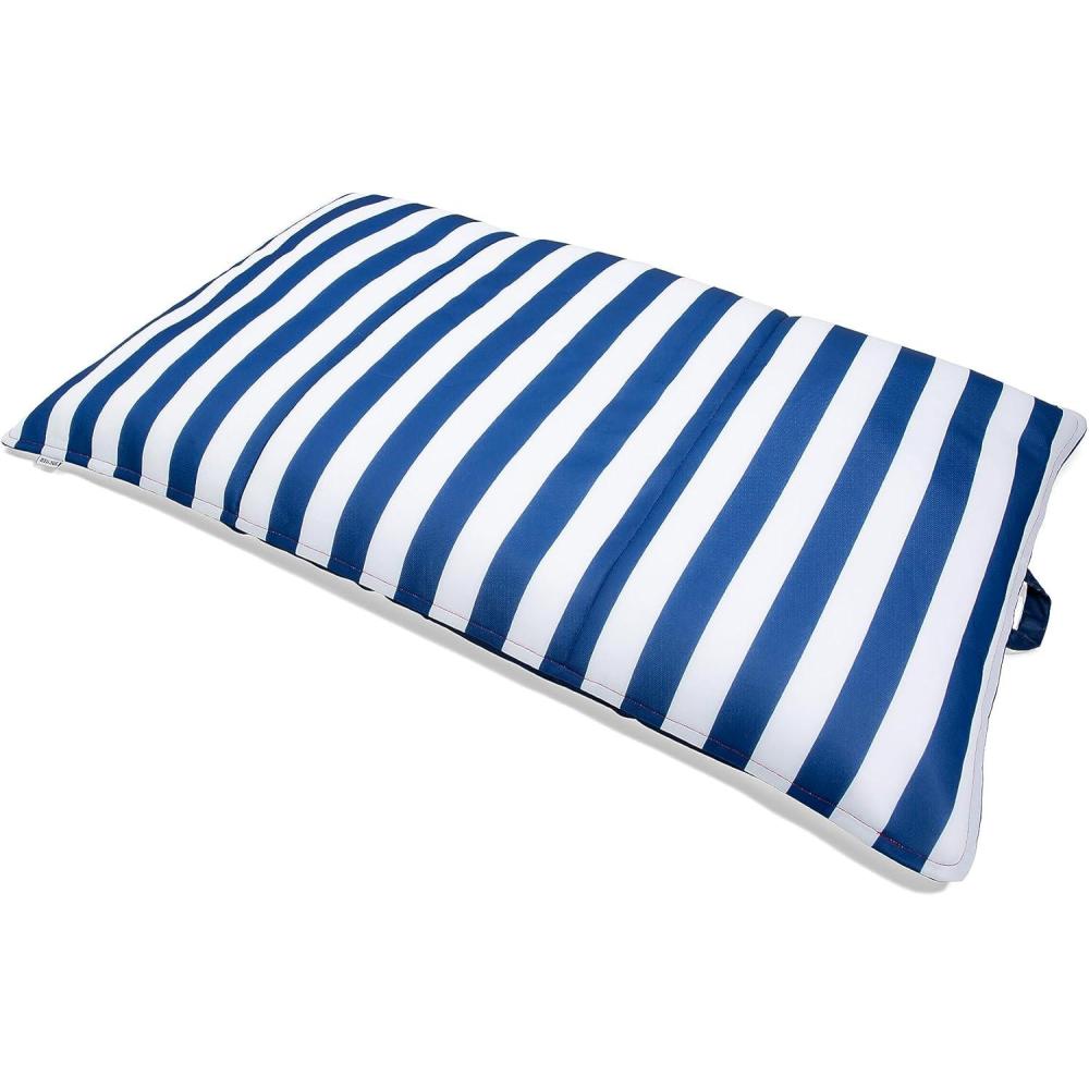 image:imageBig Joe Lux Lagoon Lounger Pool Float Harbor Blue Premier Mesh Durable UV Protected Polyester Blend No Inflation NeededAmericana Nautical Stripe