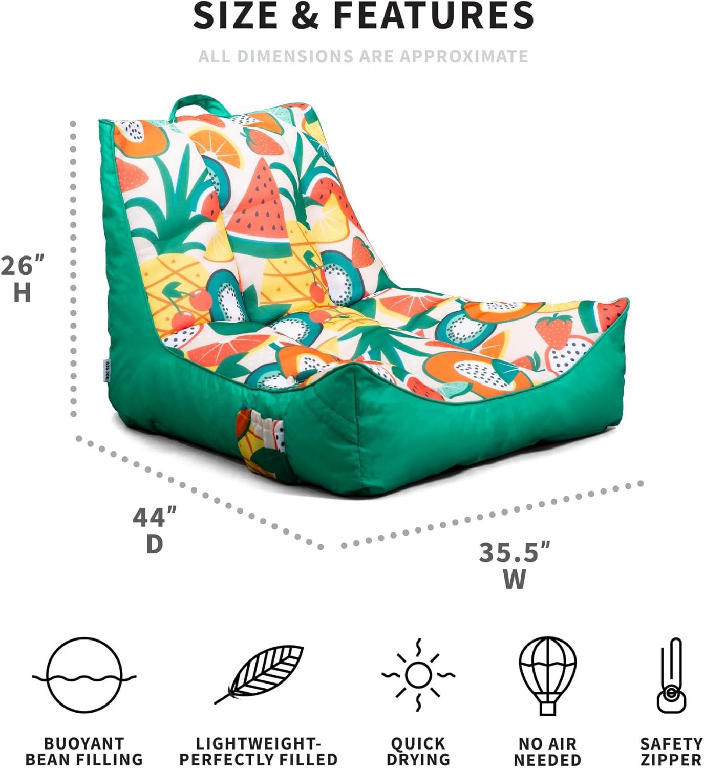 image:imageBig Joe Captains Float No Inflation Needed Pool Lounger Coral Bloom Double Sided Mesh Quick Draining Fabric 3 feetFruit Salad