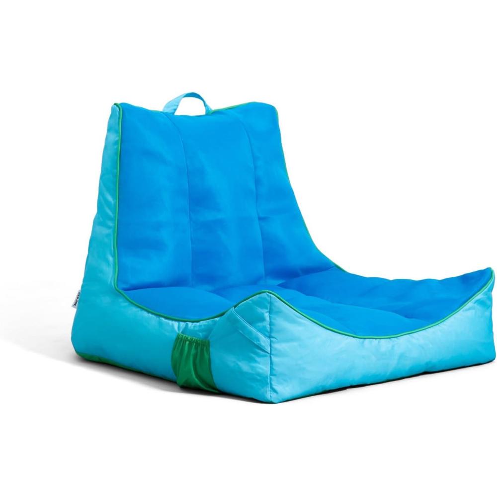 image:imageBig Joe Captains Float No Inflation Needed Pool Lounger Coral Bloom Double Sided Mesh Quick Draining Fabric 3 feetBlue Bondi Beach