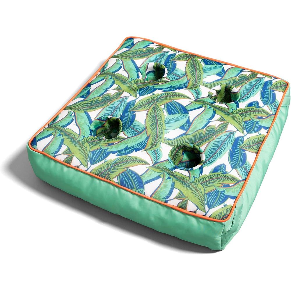 image:imageBig Joe Captains Float No Inflation Needed Pool Lounger Coral Bloom Double Sided Mesh Quick Draining Fabric 3 feetGreen Tropical Palm