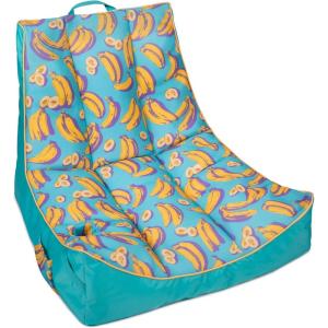 Big Joe Captain’s Float No Inflation Needed Pool Lounger, Coral Bloom Double Sided Mesh, Quick Draining Fabric, 3 feet(Banana Pop)