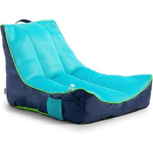 Big Joe Captain’s Float No Inflation Needed Pool Lounger, Coral Bloom Double Sided Mesh, Quick Draining Fabric, 3 feet(Navy Aqua)