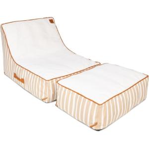 Big Joe Lux Sealander Pool Float and Patio Chair, Harbor Blue, Premier Mesh, Durable UV Protected Polyester Blend, No Inflation Needed(Sand Stripe)