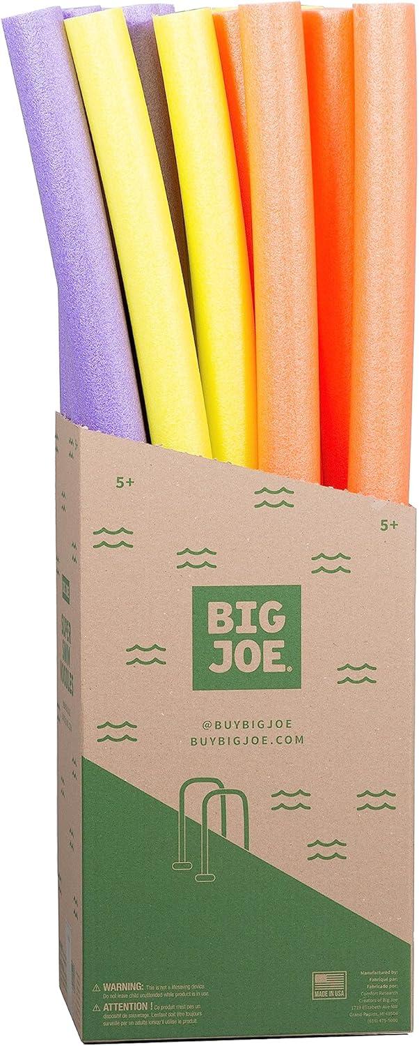 image:imageBig Joe Super Swim Noodle 20 Pack Pool Noodles Assorted Blues 4 feet 50 L x 3 W x 3 H EachCoral Purple Yellow