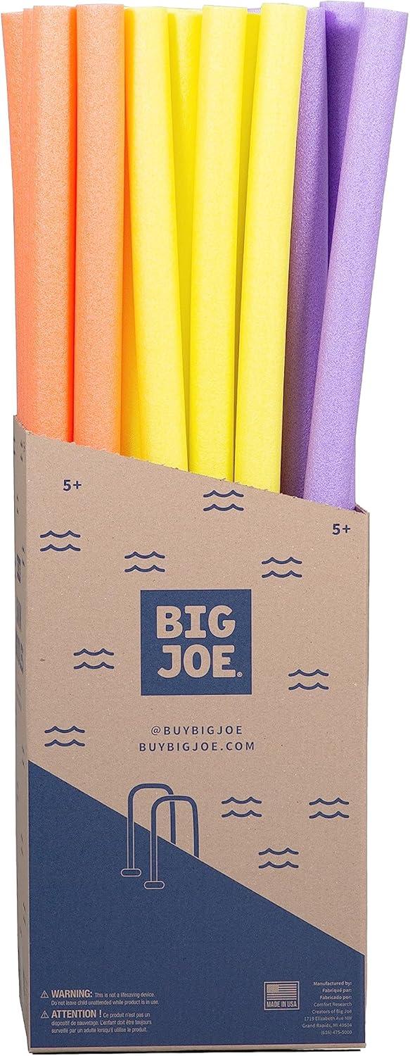 image:imageBig Joe Super Swim Noodle 20 Pack Pool Noodles Assorted Blues 4 feet 50 L x 3 W x 3 H EachCoral Purple Yellow