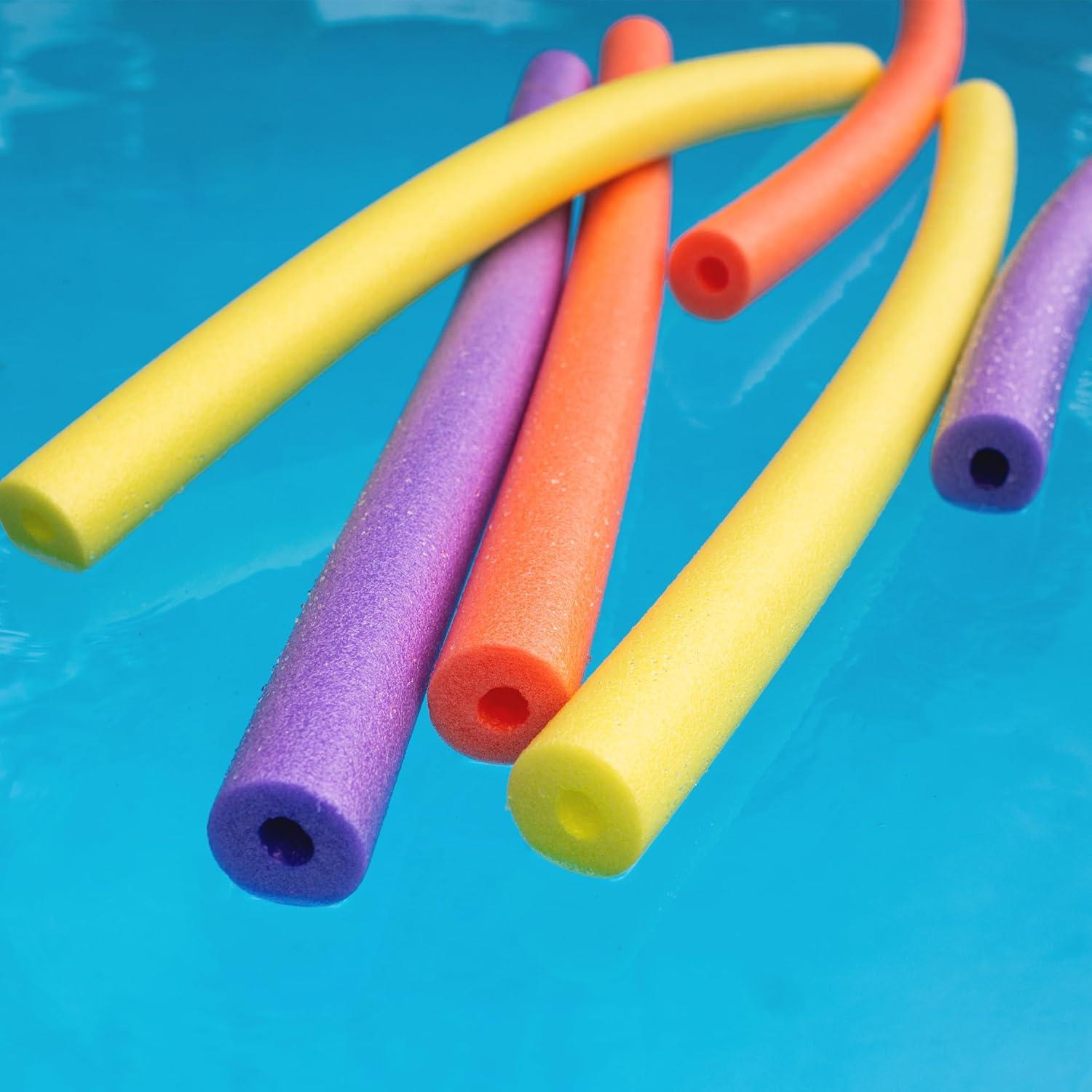 image:imageBig Joe Super Swim Noodle 20 Pack Pool Noodles Assorted Blues 4 feet 50 L x 3 W x 3 H EachCoral Purple Yellow